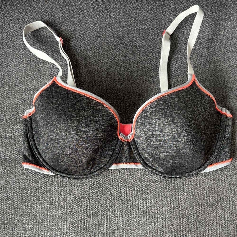 Victoria's Secret Charcoal and Coral Bra